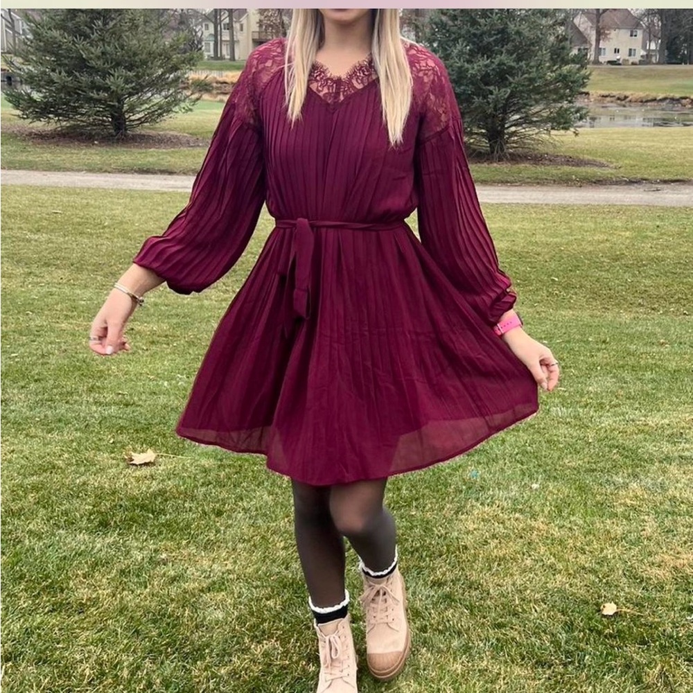 Elegant Burgundy Dress
